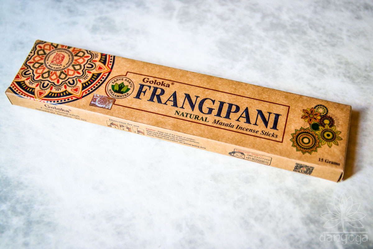 6 Confezioni Incenso Goloka Organic Series Frangipani - 15g L'una (90g Totali), Bastoncini Naturali